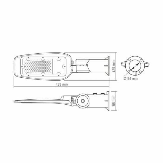 idex LED LEYA 150 W-os forgatható utcai lámpa 5000K 4519