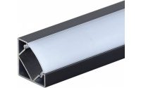   Optonica fekete alumínium LED szalag profil fehér fedővel, 2m – 5100