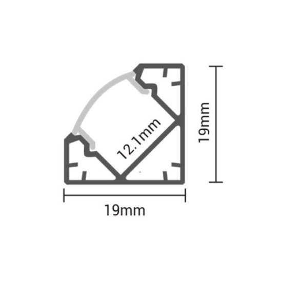 OPTONICA LED profil 45°-os szögben 2m SZETT fehér borítással 5103