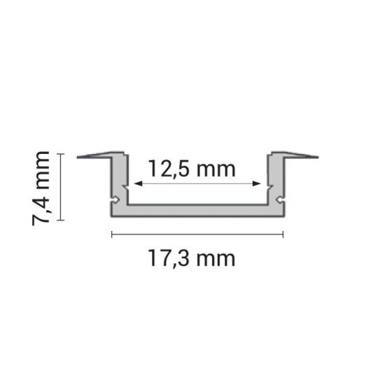 OPTONICA Led profil opál fedővel  fekete  2m  5105