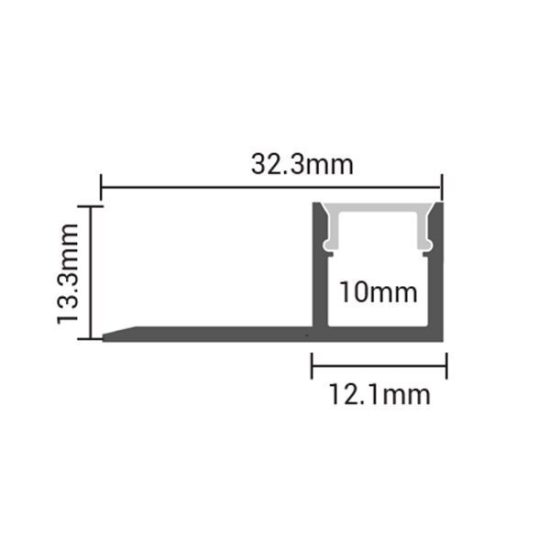 Optonica LED csempeprofil  2m SET 5111