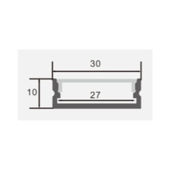 OPTONICA LED profil 30x10mm fekete szerkezet 2m SZETT fekete borítással 5114