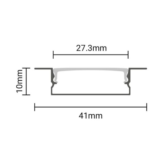 OPTONICA LED profil 41x10mm fekete süllyesztett 2m SZETT fekete borítással 5117