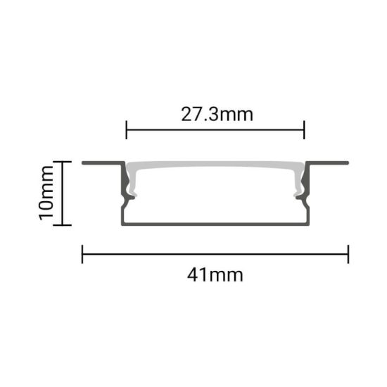 OPTONICA LED profil 41x10mm eloxált beépítés 2m SET 5118