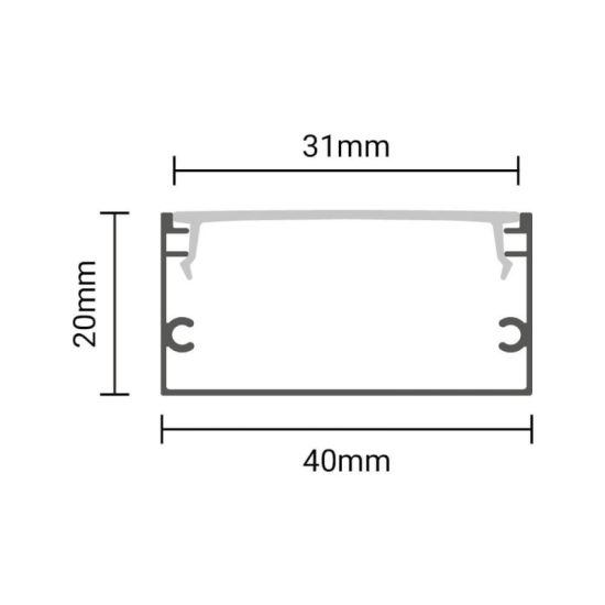 OPTONICA LED profil 40x20mm fekete szerkezet 2m SZETT fekete borítással 5120