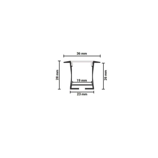 OPTONICA LED profil süllyesztett mennyezeti eloxált 2m SET OP 5130 OPTONICA LED profil süllyesztett mennyezeti eloxált 2m SET OP 5130