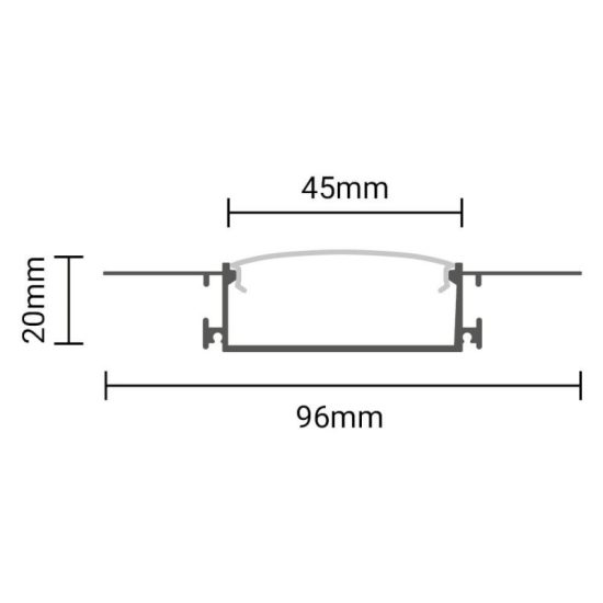 Optonica Alumínium profil LED szalaghoz L=2m 50*20mm 5134