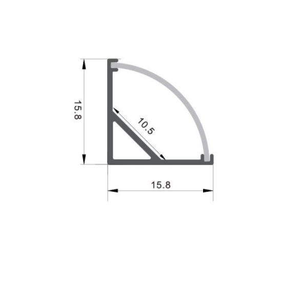 Optonica LED profil 45°-os szögben V2 eloxált 2m SET 5150