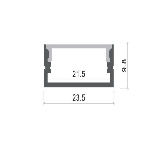 OPTONICA Led profil opál fedővel  2m  5183