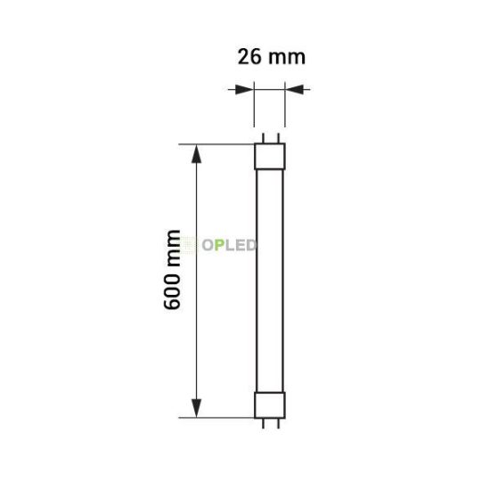 Optonica city line T8 LED fénycső üveg búra 18W 1800lm 6000K hideg fehér 120cm 200° 5604