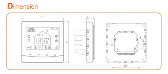 M6 Pro HT-08 digitális programozható termosztát 