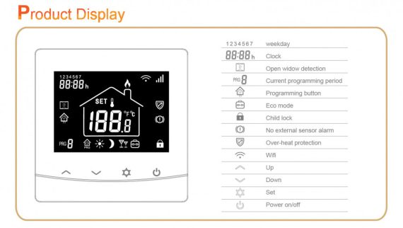 M6 Pro HT-08 digitális programozható termosztát 