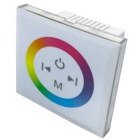   Optonica   LED Szalag Dimmer RGB  vezérlő  fali  fehér üvegpanel  érintő vezérléssel  6319