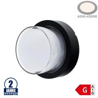   OPTONICA LED 15 W fali lámpa kerek fekete IP65 meleg fehér/ 7532