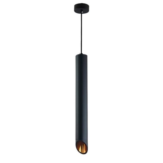 optonica függesztett dekor alumínium cső lámpa fekete külső, GU10-es foglalattal, 9052