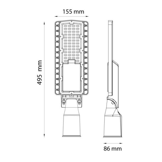 Optonica utcai LED lámpa 60W 8100lm 5700K hideg fehér IP65 120° 9158