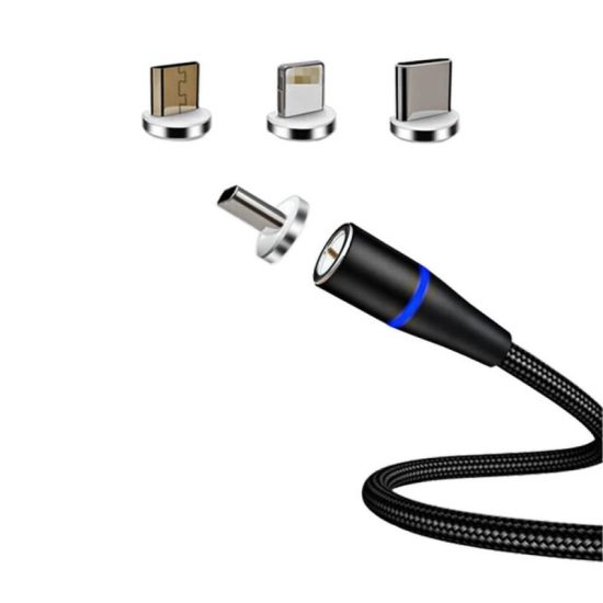 Optonica USB kábel mágneses cserélhető fejekkel 3 az 1-ben 1m 9516