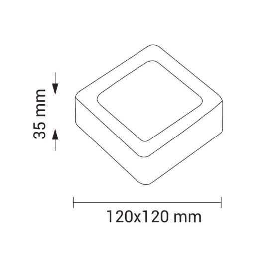 Optonica falon kívüli négyzet LED panel 6W 480lm 4500K nappali fehér 120° 2251