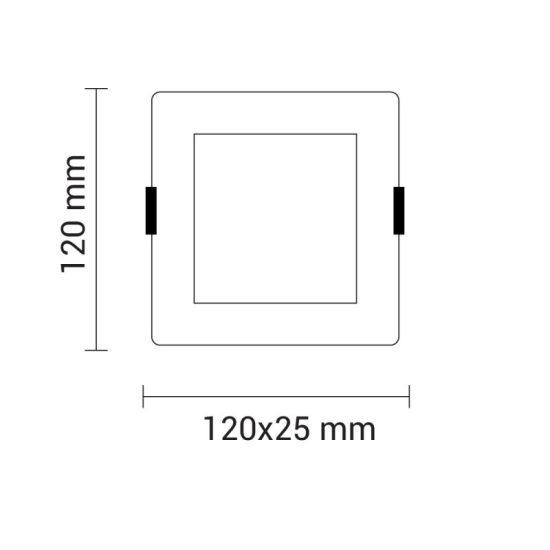 Optonica mini beépíthető négyzet LED panel 6W 360lm 6000K hideg fehér 12cm 120° 2447