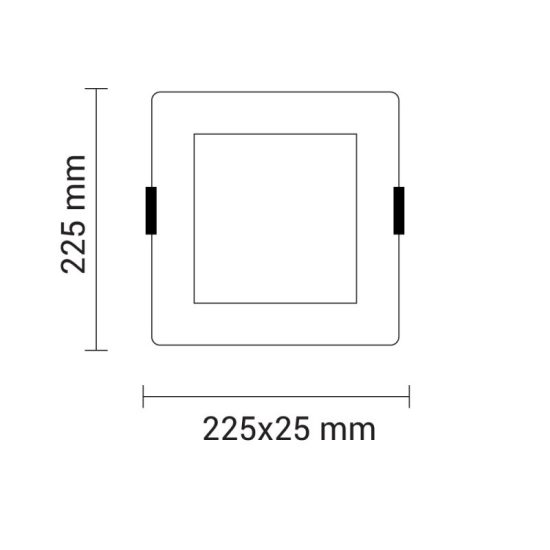 Optonica mini beépíthető négyzet LED panel 18W 1350lm 4500K nappali fehér 22,5cm 120° 2453