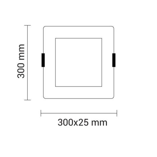 Optonica mini beépíthető négyzet LED panel 24W 1680lm 4500K nappali fehér 30cm 120° 2455