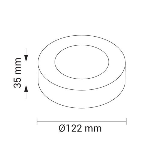 Optonica falon kívüli kör CCT LED panel 6W 450lm 3000-6000K Ø12cm 100° 2535