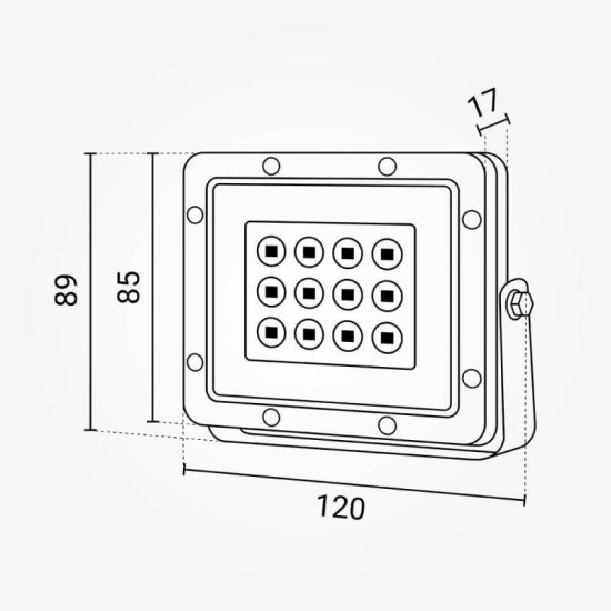 Optonica Premium Line LED reflektor 10W 1000lm 4000K fekete IP65 FL15875