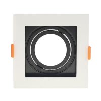   Optonica Beépíthető spot keret, négyzetes, GU10-es foglalat, fehér-fekete belső / MAX 35W/ IP20 / OT2052