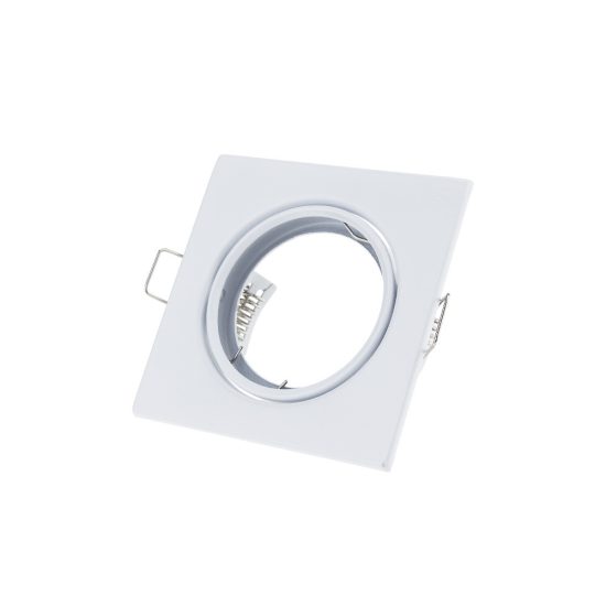 Optonica fehér GU10/MR16 spot lámpa keret beépíthető négyzet alakú billenthető 45º Ø7cm 5076