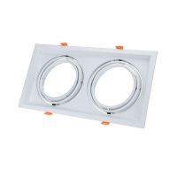   Optonica fehér AR111 dupla spot lámpa keret beépíthető négyzet alakú billenthető 45º 5083