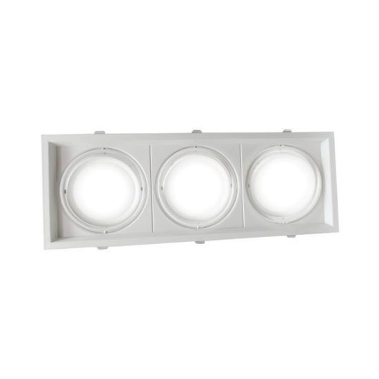 Optonica fehér AR111 tripla spot lámpa keret beépíthető négyzet alakú billenthető 45º 5085