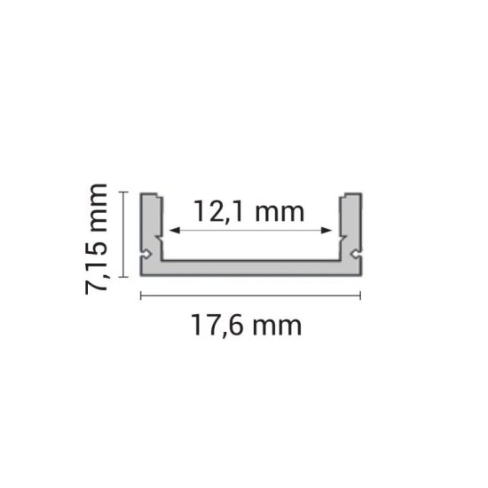 OPTONICA Led profil opál fedővel 7,15mm-1m , OT5190