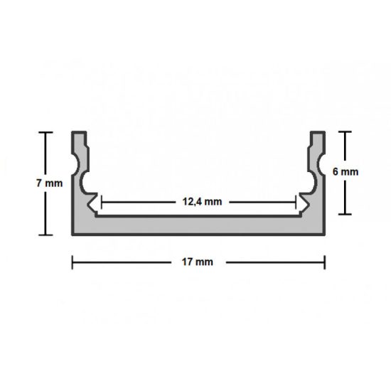 OPTONICA Led profil opál fedővel 7mm-2m , OT5191