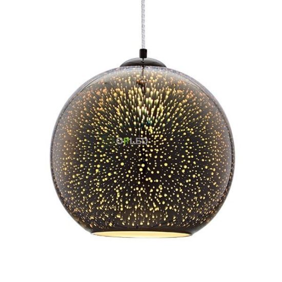 Optonica króm függesztett lámpa design csillár E27 foglalat 3D üveg búra tűzijáték effektel PD9000 Optonica króm függesztett lámpa design csillár E27 foglalat 3D üveg búra tűzijáték effektel PD9000