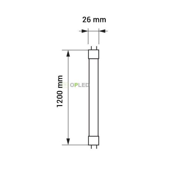 OPTONICA LED fénycső / T8 / 18W /28x1200mm/  meleg fehér/ TU5675