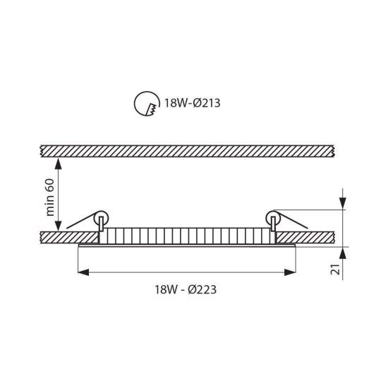 LED PANEL ESTE LED ∙ 18W ∙ 1150LM ∙ FEHÉR ∙ 4000К