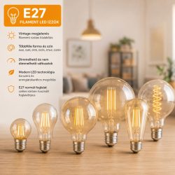 E27 filament LED izzók