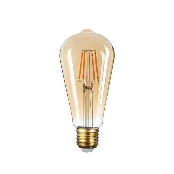 Image of Optonica vintage filament E27 ST64 LED izzó 6W 540lm 2500K meleg fehér arany üveg búra edison 1306