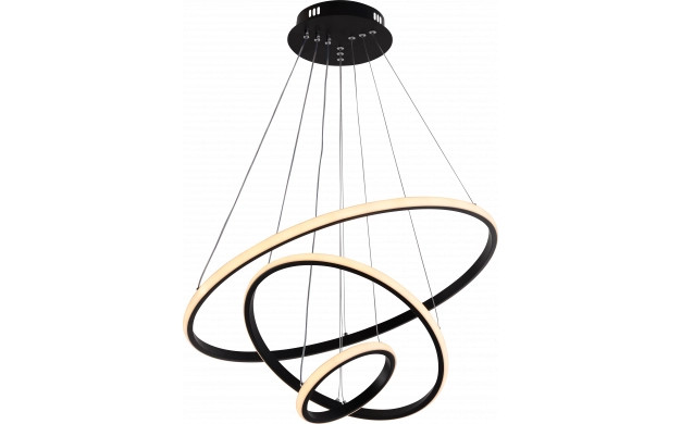 Image of Optonica modern LED függőlámpa CCT 78W fekete szabályozható + távirányító 19005