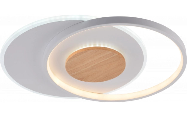 Image of Optonica LED mennyezeti lámpa CCT 54W fehér + fa szabályozható + távirányító