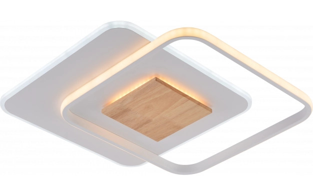 Image of Optonica LED mennyezeti lámpa CCT 60W fehér + fa szabályozható + távirányító