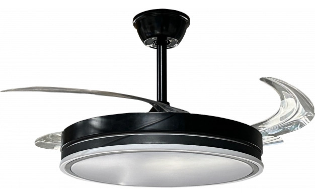 Image of Optonica ventilátoros mennyezeti LED lámpa távirányítóval fekete 36W CCT 19102