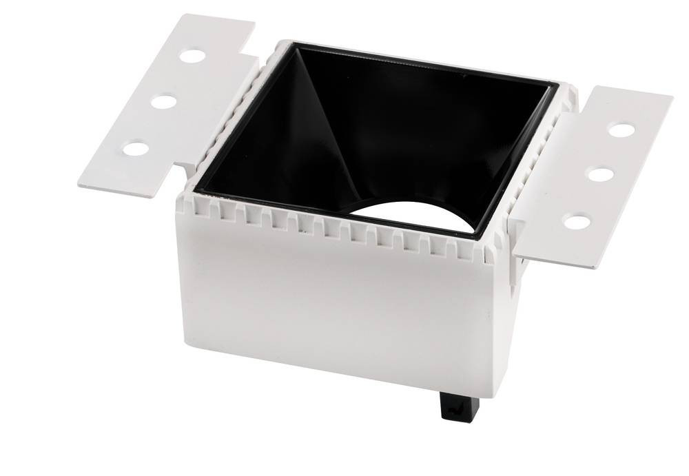 Image of Optonica Beépíthető spot lámpatest, négyzet alakú, fehér házas-fekete belső GU10-es foglalat, MAX 35W, 2045