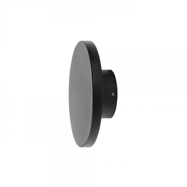 Image of OPTONICA LED 12 W LED fali lámpa kerek fekete IP65 meleg fehér 2090