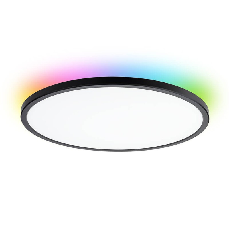 Image of Optonica állítható mennyezeti lámpa RGB háttérfénnyel 32W 54cm 2560lm fekete 2943