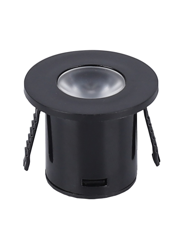 Image of Optonica bútorvilágító fekete kerek spot lámpa 1W 230V 60lm 3000K meleg fehér 90° IP20 3296