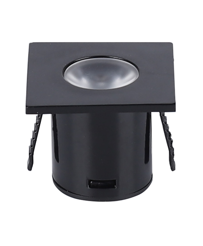 Image of Optonica bútorvilágító fekete négyzet spot lámpa 1W 230V 60lm 3000K meleg fehér 90° IP20 3298