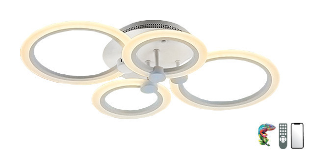 Image of MasterLED Lucero Mick 85 W-os, 62x40 cm átmérőjű fehér LED távirányítós és mobil applikációval vezérelhető mennyezeti lámpa