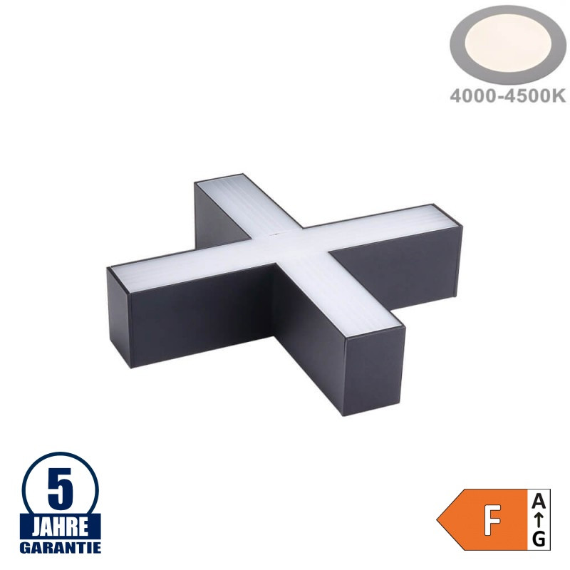 Image of Optonica 15 W-os X-csatlakozó lineáris lámpához Slim Professional fekete semleges fehér 5038