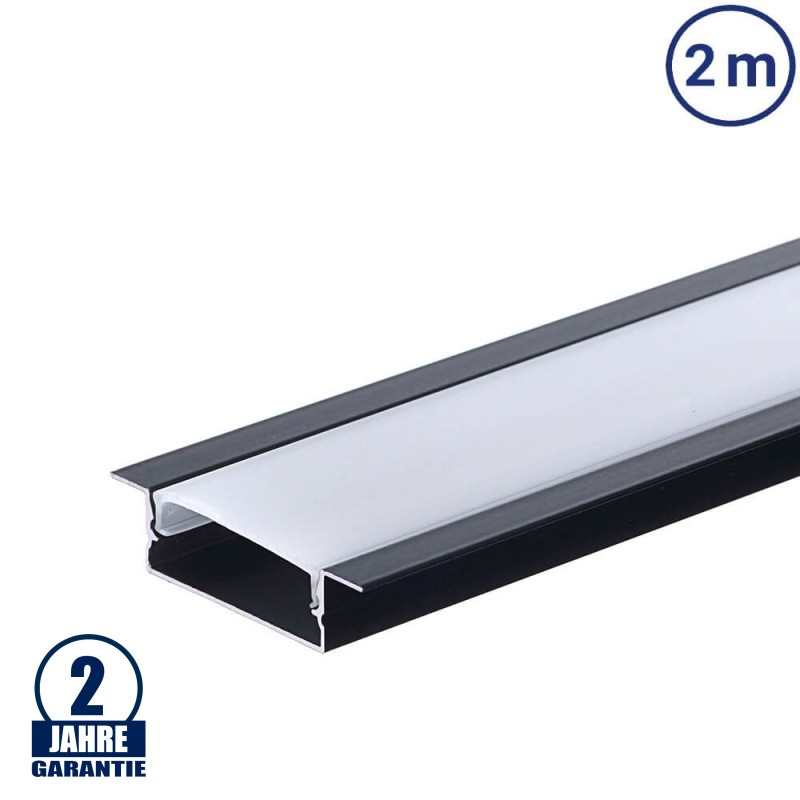 Image of OPTONICALED profil 41x10mm fekete süllyesztett 2m SZETT 5119